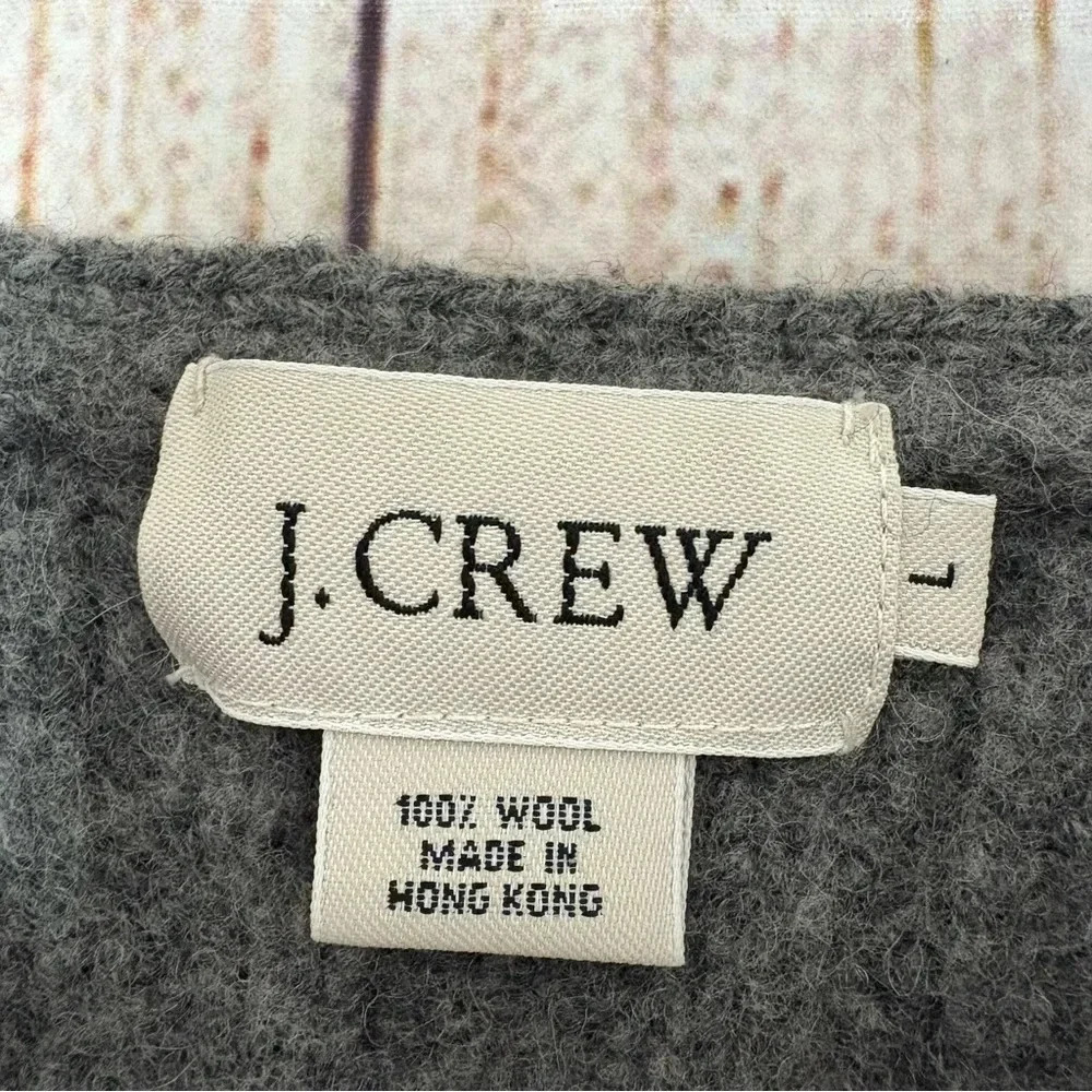 J.Crew Womens chunky Ribbed Wool Sweaters size Large - Picture 4 of 8
